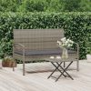 Garden Bench with Cushion 105 cm Poly Rattan