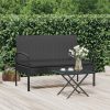 Garden Bench with Cushion 105 cm Poly Rattan