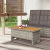 Garden Table 100x50x43/63 cm Solid Wood Acacia&Poly Rattan