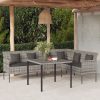 2 Piece Garden Dining Set with Cushions Poly Rattan