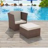 Garden Chair with Stool Poly Rattan