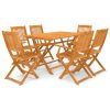 Folding Outdoor Dining Set Solid Acacia Wood