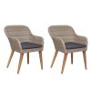 Outdoor Chairs with Cushions 2 pcs Poly Rattan