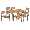 Outdoor Dining Set Solid Acacia Wood and Steel