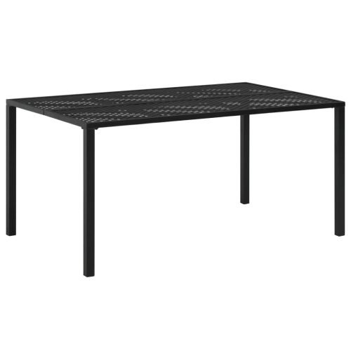 Garden Table Black Steel