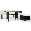 4 Piece Garden Lounge Set Poly Rattan