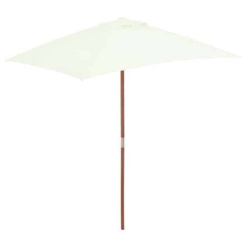 Outdoor Parasol with Wooden Pole 150×200 cm