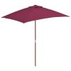 Outdoor Parasol with Wooden Pole 150×200 cm
