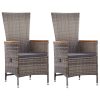 Outdoor Chairs 2 pcs with Cushions Poly Rattan
