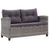 2-Seater Garden Sofa with Cushions 124 cm Poly Rattan