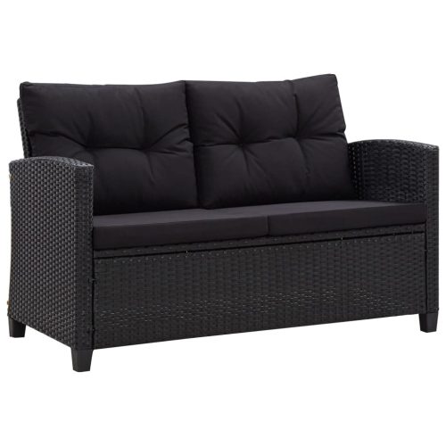 2-Seater Garden Sofa with Cushions 124 cm Poly Rattan