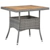 Outdoor Dining Table Poly Rattan and Solid Acacia Wood
