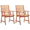 Outdoor Dining Chairs Solid Acacia Wood