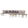 7-Seater Garden Lounge Set with Cushions Solid Acacia Wood