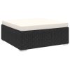 Sectional Footrest 1 pc with Cushion Poly Rattan
