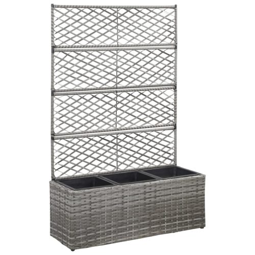 Trellis Raised Bed with Pot Poly Rattan