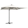 Cantilever Umbrella with LED lights and Steel Pole 250×250 cm