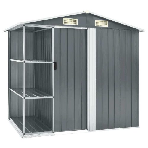 Garden Shed with Rack 205x130x183 cm Iron
