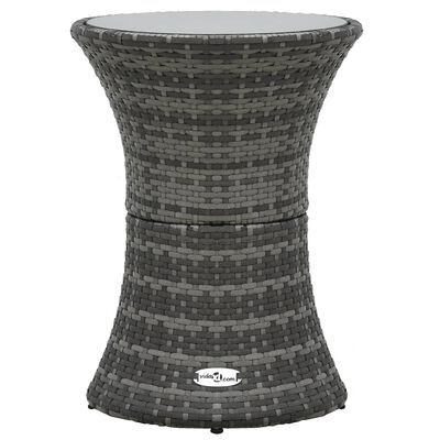 Garden Side Table Drum Shape Poly Rattan