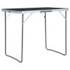 Foldable Camping Table with Metal Frame 80×60 cm