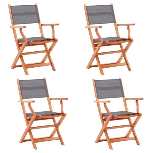 Folding Garden Chairs Solid Eucalyptus Wood&Textilene