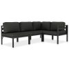 Garden Lounge Set with Cushions Aluminium Anthracite