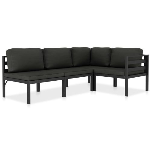 Garden Lounge Set with Cushions Aluminium Anthracite