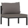 Sofa with Cushion Poly Rattan Anthracite
