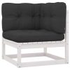 Garden Sofa with Cushions Solid Pinewood