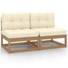 Garden Sofa with Cushions Solid Pinewood