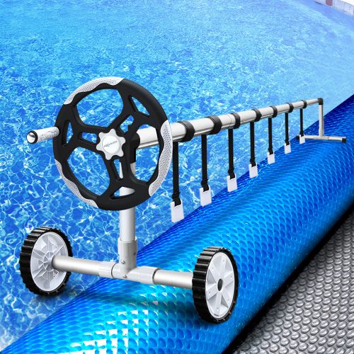 Pool Cover 8×4.2m 400 Micron Silver Swimming Pool Solar Blanket 5.5m Roller