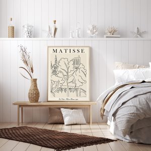 Line Art By Henri Matisse Wood Frame Canvas Wall Art