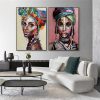 African women 2 Sets Black Frame Canvas Wall Art