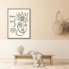 Line Art By Pablo Picasso Black Frame Canvas Wall Art