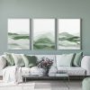 Sage Green 3 Sets White Frame Canvas Wall Art