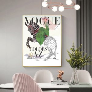 Vogue Lady Gold Frame Canvas Wall Art
