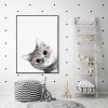 Cat With Glasses Black Frame Canvas Wall Art