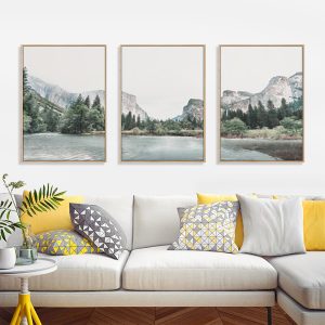 Yosemite Valley National Park 3 Sets Wood Frame Canvas Wall Art