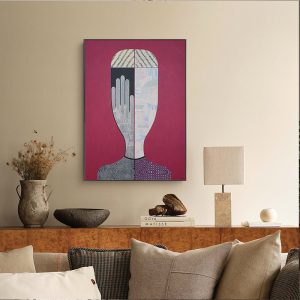 Abstract Woman Black Frame Canvas Wall Art