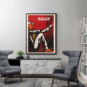 Bally Man by Villemot Black Frame Canvas Wall Art