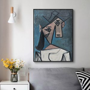 Head Of A Woman By Pablo Picasso Black Frame Canvas Wall Art
