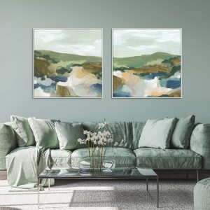 Abstract Landscape 2 Sets White Frame Canvas Wall Art