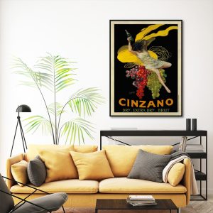 Cinzano Black Frame Canvas Wall Art