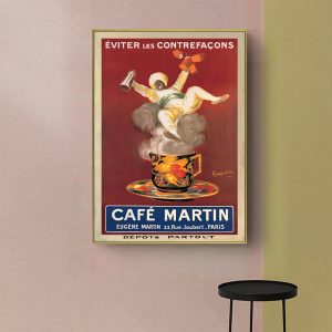 Cafe Martin Gold Frame Canvas Wall Art