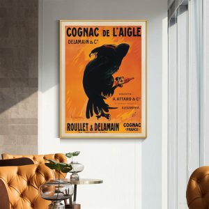 Cognac de l'Aigle Gold Frame Canvas Wall Art