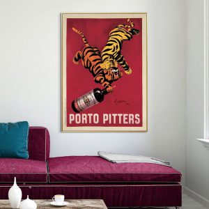 Porto Pitters Vintage Gold Frame Canvas Wall Art