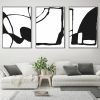 Black and White 3 Sets Black Frame Canvas Wall Art