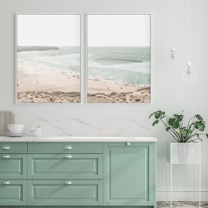 Coastal Prints 2 Sets White Frame Canvas Wall Art
