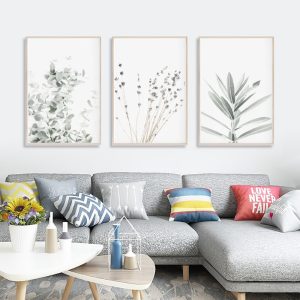 Lavender Eucalyptus 3 Sets Wood Frame Canvas Wall Art