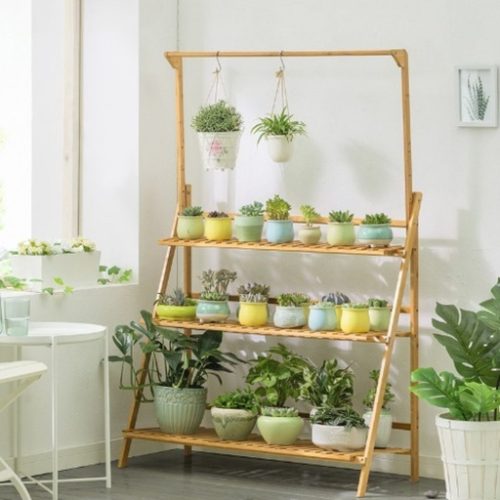 GOMINIMO Bamboo Plant Stand 3 Tier